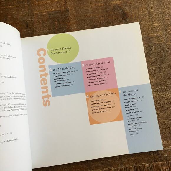 Knit One, Felt Too 25 Knitted Felted Patterns Bag Hat Slippers Pillow Socks Yarn - Picture 9 of 10